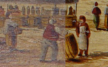 Cleaning historic oil painting of Delft