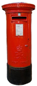 A post box. Works on paper can easily be sent by post or courier.