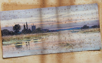 Watercolour damaged by condensation and framing materials